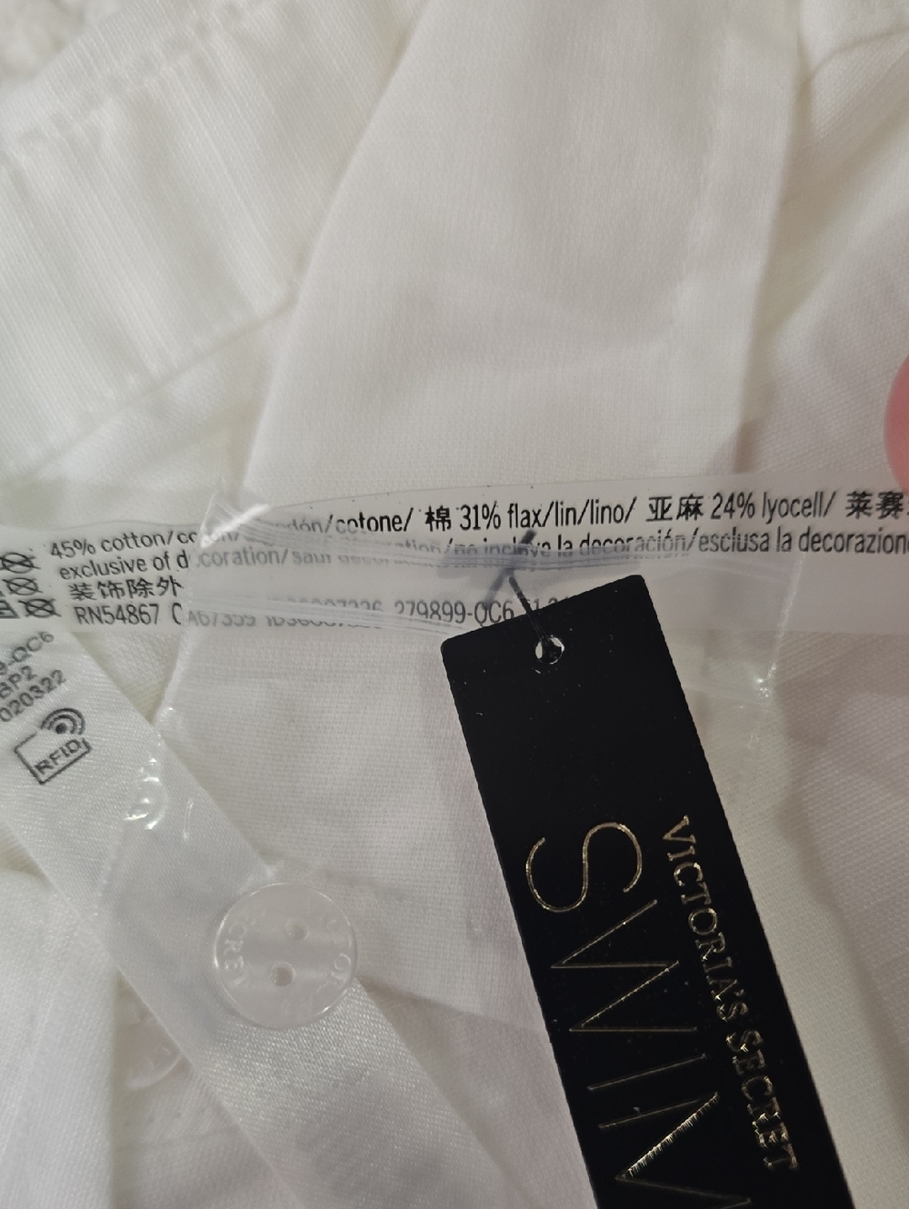 Victoria's Secret Swim Boyfriend Shirt Dress NWT Med White - Picture 8 of 8